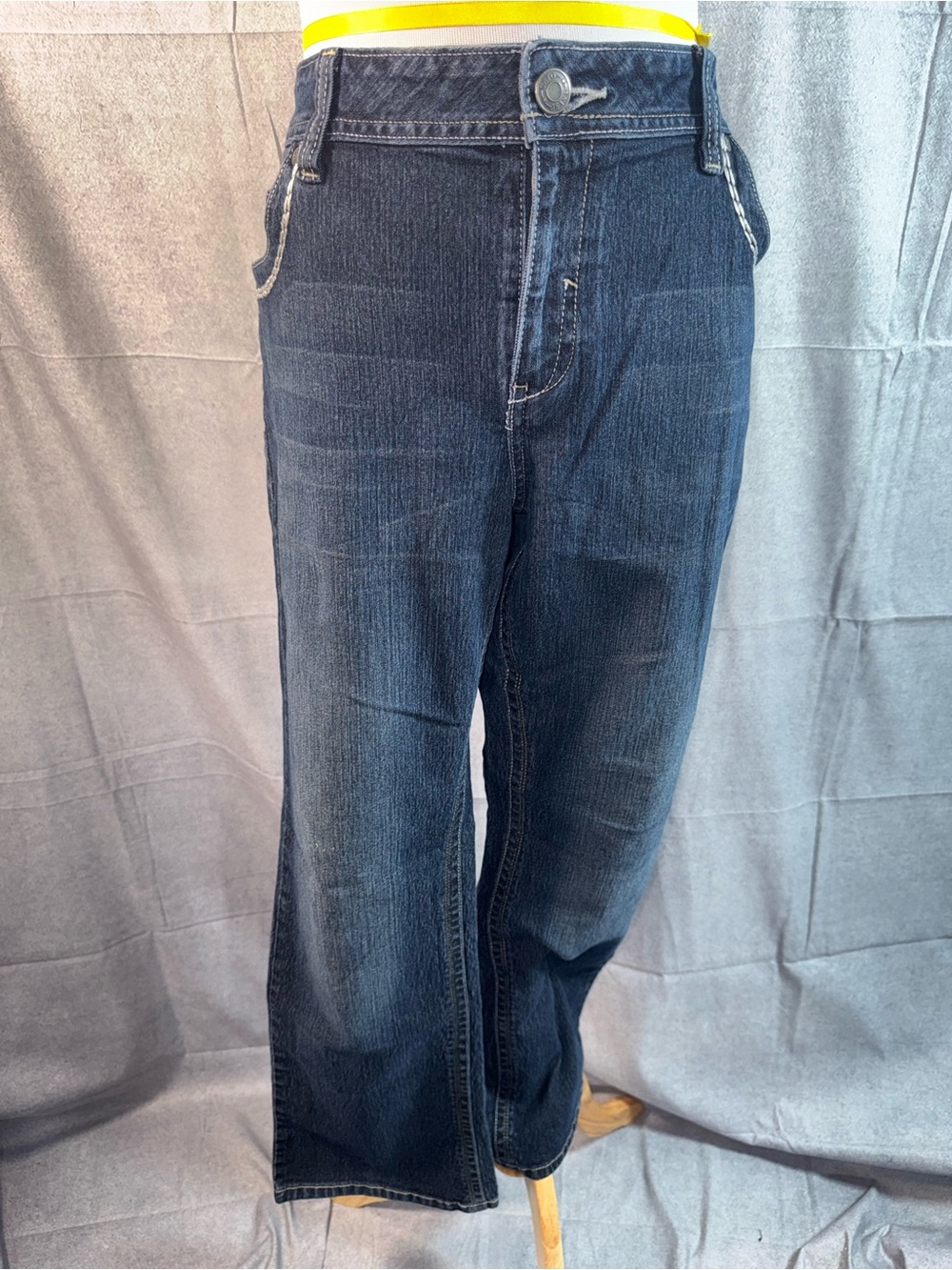 2302-Cato Women's Dark Blue Relaxed Straight Jeans
